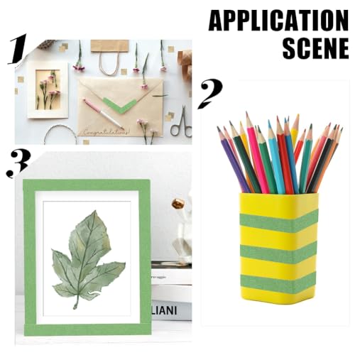GORGECRAFT 10M*15mm*3 Rolls Glitter Adhesive Tape Foil Masking Tapes Lime Green Washi Paper Stick for DIY Scrapbook Decorative Adhesive Sticker Craft and Gifts Wrapping Car Furniture Walls - color: Lime Green