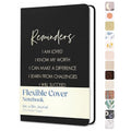 WORLD TRAVELER Eccolo Lined Journal Notebook, Flexi-Cover, Reminders, 256 Ruled Pages, Medium 5.75-x-8.25 inches - color: Reminders