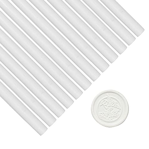 12PCS White Sealing Wax Sticks for Wax Seal Stamp, Great for Wedding Invitations, Wine Packages, Cards Envelopes, Gift Wrapping - color: White