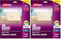 Avery Printable Address Labels with Sure Feed, 1" x 2-5/8", Matte Clear, 300 Blank Mailing Labels (18660) (Pack of 2) - size: One Size (Pack of 2)