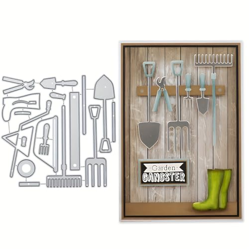 Lapoo Tool Metal Cutting Die for Scrapbooking - Durable, Cut Stencils for DIY Scrapbook Photo Album Decorative Paper Card, Card Making Supplies, Embossing (Agricultural Tools 4.7 x 4.6 in) - color: Agricultural Tools 4.7 x 4.6 in