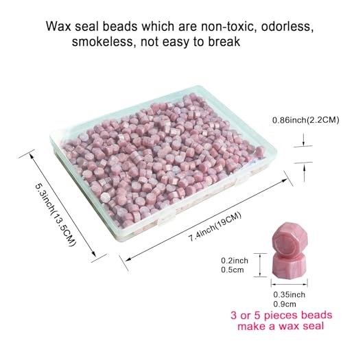 Premium Wax Seal Beads - 520 Pearlescent Pink Sealing Pellets for Letters, Greeting Cards, Wine Bottles & Crafts | Professional-Grade for Wedding Invitations & DIY Projects - style: Pearlescent Pink