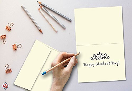 Greeting Cards Set - 4 1/4 x 5 1/2 Cream A2 Card Stock and Envelopes, Scored For Folding, Perfect for Business Invitations, Weddings and All Occasion - 50 Cards and 50 Matching Envelopes