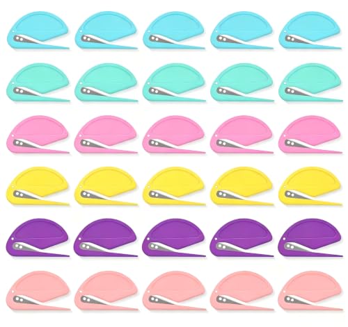 30 Pack Letter Openers Envelope Slitter, Razor Blade Plastic Mail Openers for Office and Home Supplies, Durable and Easy to Use, Bulk - size: 30 Pack-Colors