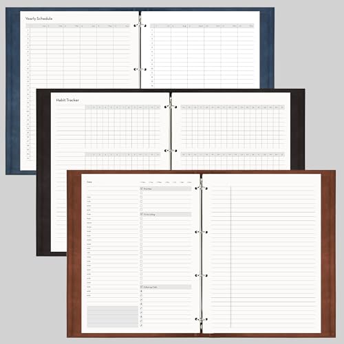 EMSHOI Undated Hourly Daily Planner, 240 Pages, A4 Size (9.2" x 12") - color: Coffee