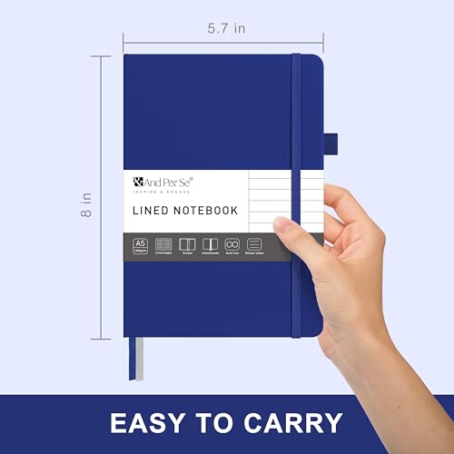 &And Per Se Lined Journal Notebook – A5 5.7”x8” College Ruled, 160 Pages, 100gsm Thick Paper, Journaling Notebooks for Writing (Royal Blue) - color: Royal Blue, style: Lined 160 pages