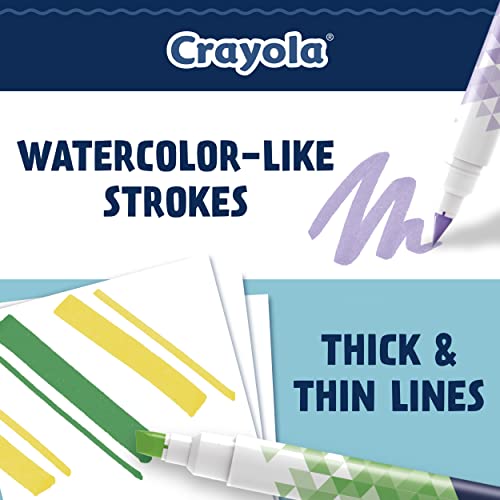 Crayola Dual Chisel Tip & Brush Markers (12ct), Markers for Adults, Art Marker Set, Coloring Supplies, Gifts for Teens & Adults - style: Dual-Ended