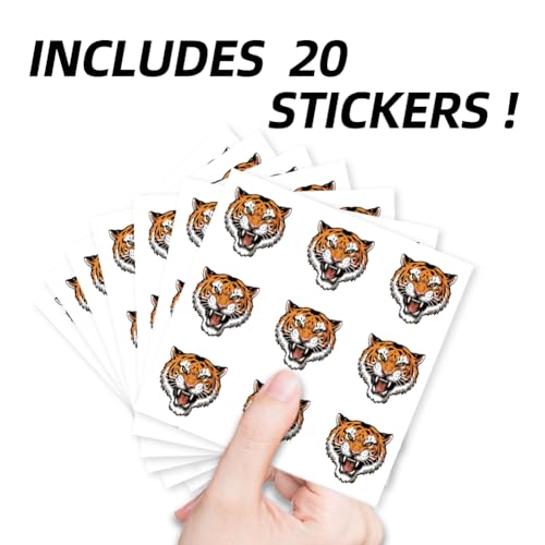 AHANDMAKER 180 Pieces Self-Adhesive Roaring Tiger Stickers, 9 Styles Tiger Head Decal Stickers 1 Inch Cartoon Decals for Album Arts Planner Calendar Scrapbooking Crafting Bag Decor - style: Roaring Tiger