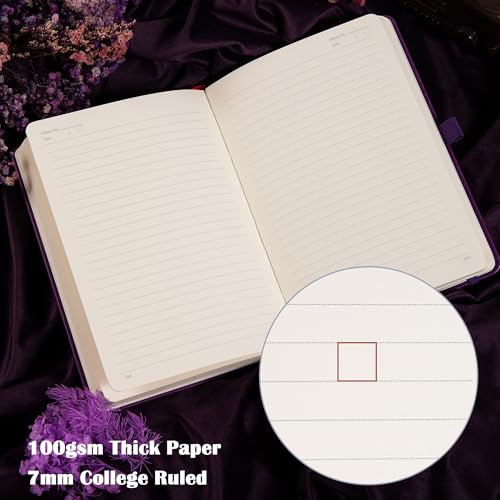 MGGAO Lined Journal Notebook for Women Men, Journals for Writing - color: Purple, size: Ruled
