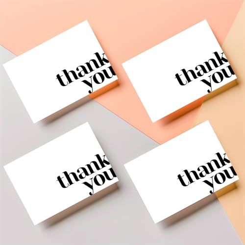 Thank You Cards with Envelopes Bulk Pack of 40 Cards, White Thank You Cards - color: White