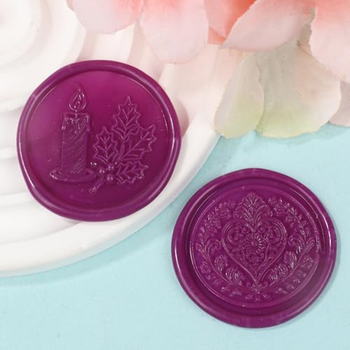 12 Pcs Glue Gun Wax Seal Sticks for Wax Stamp, Vintage Sealing Sticks Set Suit to 0.43'' Glue Gun Great for Wedding Invitation, Cards, Envelopes, Christmas Ideas (Aubergine Purple) - color: Aubergine Purple