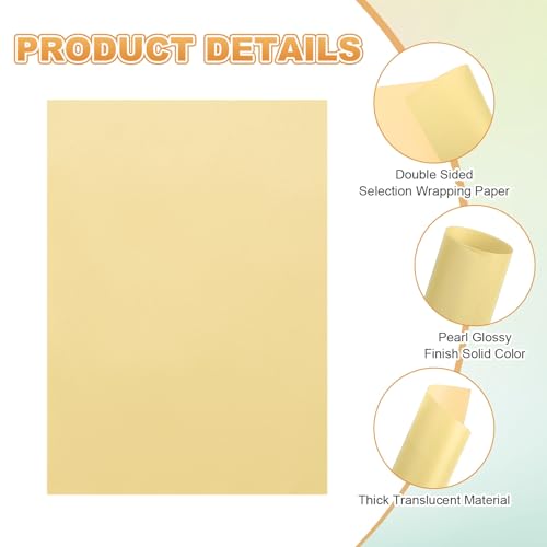MECCANIXITY 50 Sheet Colored Vellum Paper 5" x 7", 100gsm Translucent Printable Vellum Sheets for Printing Wedding Invitations Inkjet Laser Printer, Gold - color: Gold, size: 5" x 7"