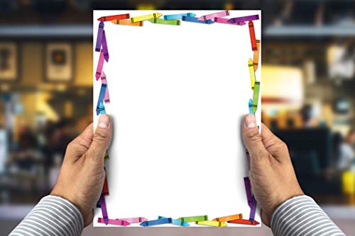 Stonehouse Collection Colorful Crayon Letterhead, 8.5" x 11", 60 Sheets | Ideal for Home & Office. Premium 60lb Matte Paper, 92 Brightness for Vivid Color Printing, USA Made - color: Crayons