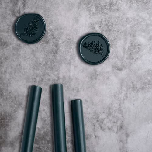 UNIQOOO Forest Green Christmas Fir Glue Gun Sealing Wax Sticks for Wax Seal Stamp - Great for Wedding Invitations, Cards Envelopes, Snail Mails, Wine Packages, Christmas Gift Ideas, Pack of 8 - color: Forest