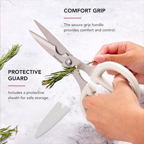 KitchenAid Multipurpose Shear Set, Versatile Scissors with Nutcracker, Bottle Opener, Ergonomic Handles with Protective Blade Covers, 2-Piece - color: Agave, size: 2 Pack