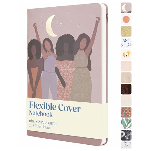 WORLD TRAVELER Eccolo A5 Lined Journal 256 Ivory Pages Lay Flat 6x8 - color: Moon Women