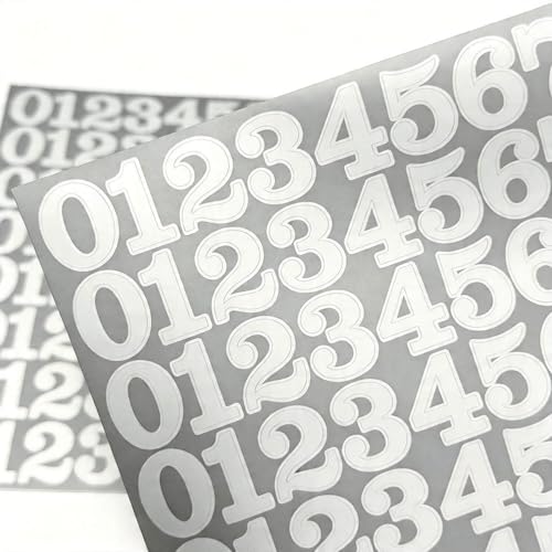 800 Pcs 1 Inch Number Stickers,10 Sheets Vinyl Waterproof Mailbox Numbers,Self-Adhesive 0-9 Number Labels for Office,Classroom,Storage Boxes,Organizers (White, 1 Inch) - color: White, size: 1 Inch