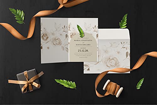 Better Office Products 100-Pack Pre-Folded Blank White Cards and Envelopes Set, Invitation Cards, Heavyweight Cardstock, Gummed Seal, 5 x 7 inch, Boxed Set of 100 Cards & 100 Envelopes