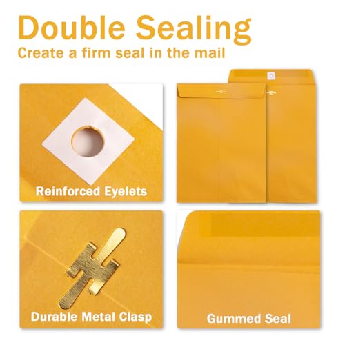 Goefun 100 Pack 14x18 inch Clasp Envelopes - size: 14x18