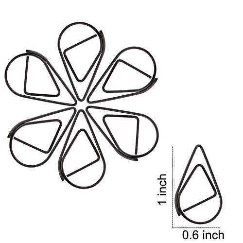 VENCINK Black Cute Drop-Shaped Paper Clips, 1 inch, 300 Pieces - color: Black, size: Small (1 inch )