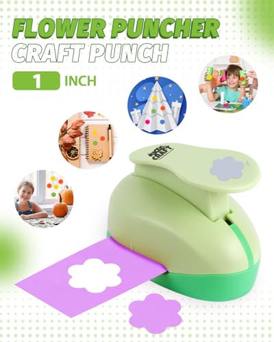 UCEC Flower Hole Punch 1 inch Flower Punches for Paper Crafts Scrapbooking - color: Flower, size: 1 Inch