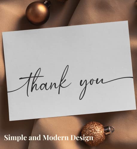 Bulk Pack of 20 Thank You Cards with Kraft Envelopes and Matching Stickers | Classy Designs 4x6 Inches Modern & Minimalistic Design | Suitable for Business, Baby Shower, Wedding, Small Business, | 4 x 6 Inches, Suitable for Business, Baby Shower, Wedding,