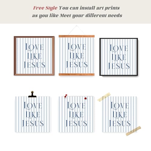 LARTSFRO Coquette Navy Blue Bow Jesus Wall Art Decor Posters, Blue Bow Christian Room Bedroom Bathroom Wall Art Decor Aesthetic for Teen Girls College Gifts, Inspirational Bible Verses Bow Wall Decor, 10x10 Inch Set of 4 Bow Pictures(UNFRAMED) - color: na