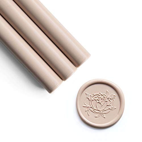 UNIQOOO Mailable Glue Gun Sealing Wax Sticks for Wax Seal Stamp - Nude, Earthy Neutural Tone, Great for Boho Wedding Invitations, Cards Envelopes, Snail Mails, Craft Project, Gift Ideas, Pack of 8 - color: Taupe Nude