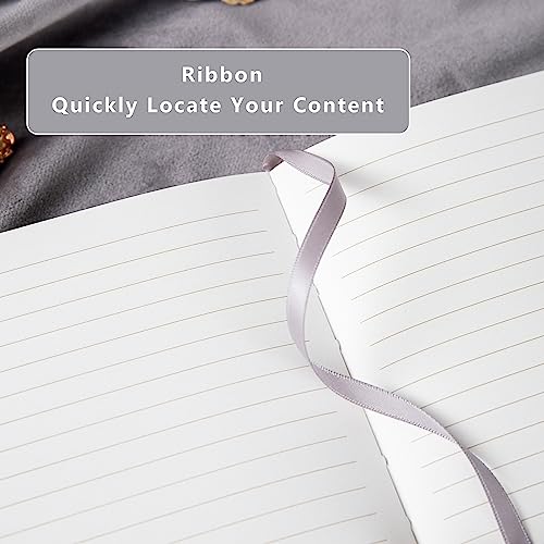 TIEFOSSI Phoenix Journal Notebook with Lock, Vintage Leather Locked Diary - color: Grey