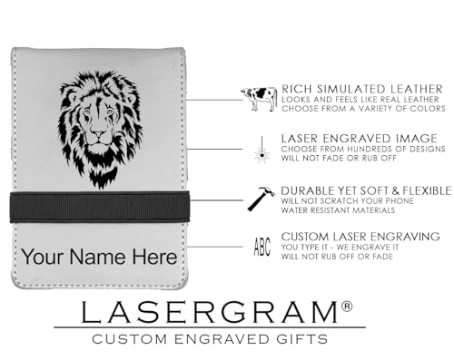 LaserGram Mini Padfolio with Notepad and Pen, Monarch Butterfly, Personalized Engraving Included (White) - color: White