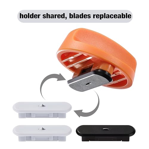 Likart 4-Pack Paper Cutter Replacement Blades Kit, Portable Trimmer Cutting Blades Compatible for Portable Trimmer/Basic Trimmer/Roll Holder,3 Cutting Blades & 1 Scoring Blades with a Holder,Orange - color: Orange(4P)