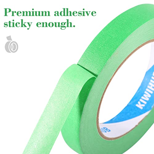 Green Painters Tape,1 inch x 60 Yards x 5 Rolls(300 Yards Total) - color: Green