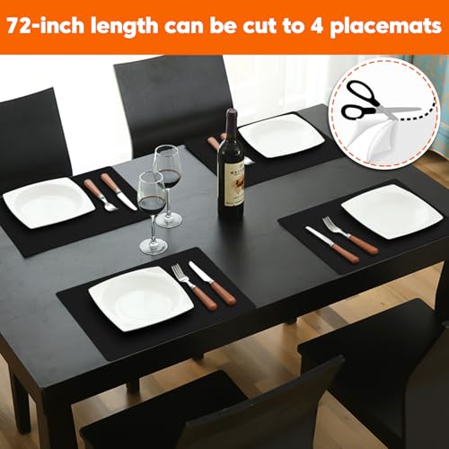 Silicone Mats for Kitchen Counter,12"x72"Silicone Heat Resistant Mat,Black - color: Black, size: 72"L x 12"W