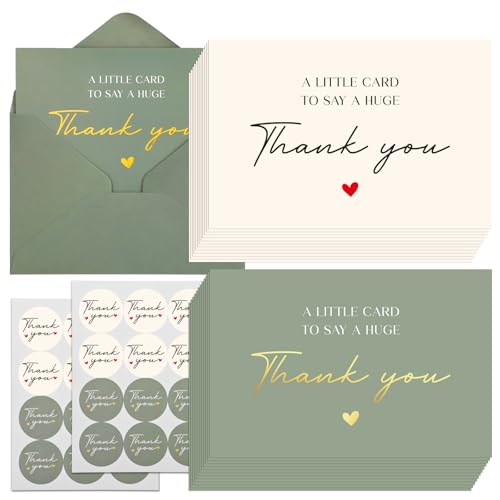 36 Pack Thank You Cards with Envelopes, 4x6 Inch Thank You Card Bulk