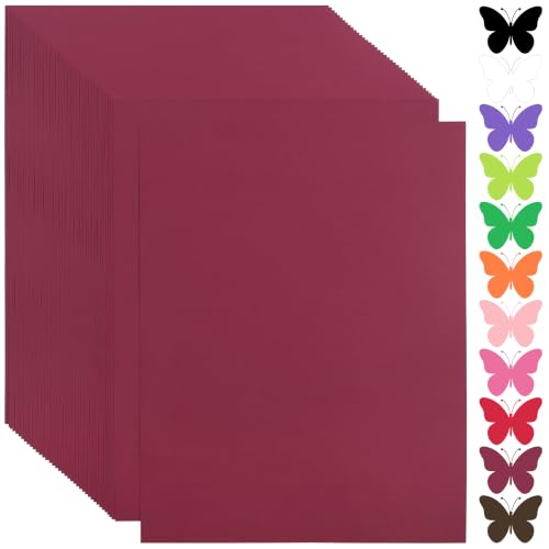 40 Sheets Burgundy Red Cardstock - 8.5'' x 11'' 65lb for Decoration - color: Burgundy Red, size: Letter Size [40 Sheets]