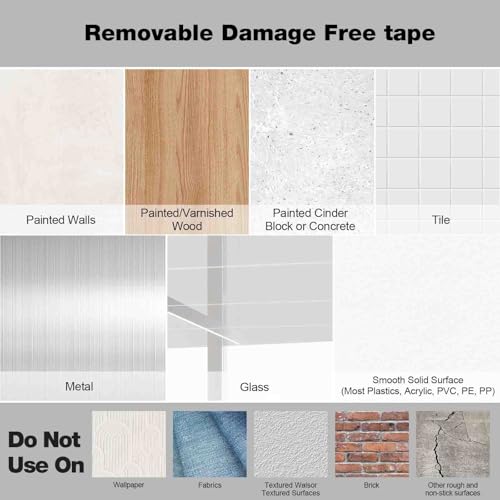 Hasaky Removable Double Sided Tape 40pcs, Picutre Hanging Strips Damage Free,Heavy Duty Mounting Tape Wall Adhesive Strips for Poster Carpet Rug Art Craft Scrapbook - size: 40 strips