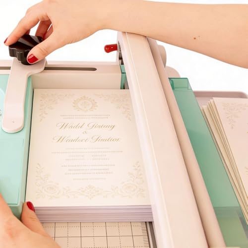 Craftelier - Heavy Duty Guillotine Paper Cutter, 400 Sheets, 12" (A4) | Solid steel construction, safety lock and protective cover, Cutter for 1.5” thick stacks, includes handle and hex keys - style: Professional guillotine