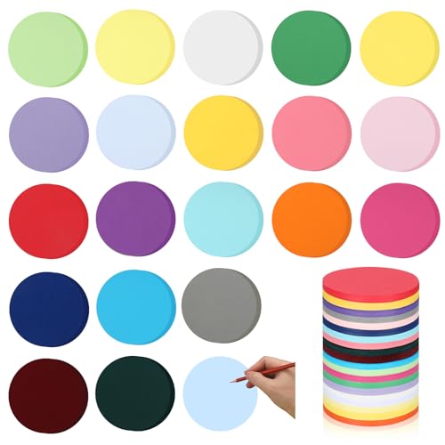 Honoson 1000 Pcs Circle Cutouts Paper 3.9 Inch School Bulletin Board Decor | Assorted Color Circles Round Die Cut Outs for Back to School Teacher Student Chalkboard Wall Decor DIY Craft - style: Round
