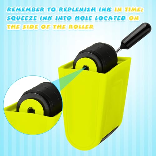 Sherr 2 Pcs Roller Stamp Classroom,2.72 X 2.44 X 1.54 Inch,Green,Light Blue - color: Green,light Blue, size: 2.72 x 2.44 x 1.54 Inch
