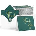 VNS Creations Thank You Cards With Envelopes - 100 Pack 4 x 6 Blank - Green - color: Post Green (Gold Foil), size: 100 Pack - 4" x 6" (Value Pack)
