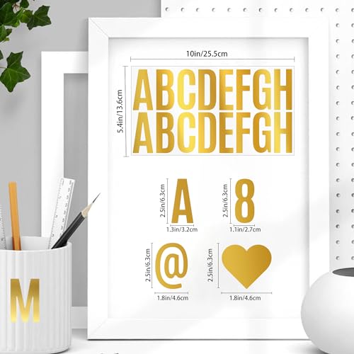 800 Pcs 48 Sheets Letter Stickers,Large Alphabet Number Stickers (Gold) - color: Gold
