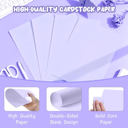 40 Sheets Purple Cardstock Paper 8.5 x 11, Purple Cardstock Printer Paper | Lavender Card Stock Paper 8.5 x 11, 200 GSM Light Purple Construction Paper for DIY Cards, Greeting Cards, Party Decorations - color: Purple, size: 8.5x11 IN-40 Sheets