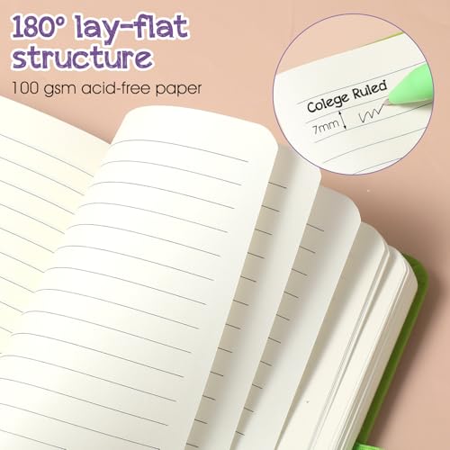Lemecima 12 Pack Pocket Notebook Journals with 12 Pcs Ballpoint Pens, 6 Colors Mini Leather Hardcover Journal Notebook Bulk Set, 5.5" x 3.7", 80 Sheets, College Ruled for Office & Travel