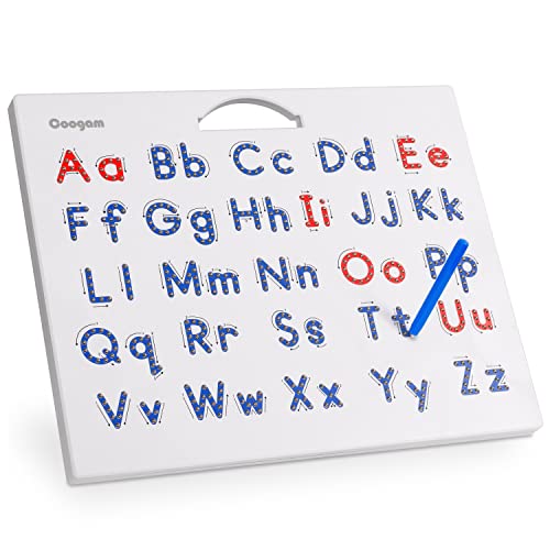 Coogam Magnetic Letters Practicing Board, Magnets Tracing ABC Alphabet Board Learning to Write Uppercase&Lowercase Educational Toy Fine Motor Montessori Gift for 3 4 5 Years Old Preschool Kids