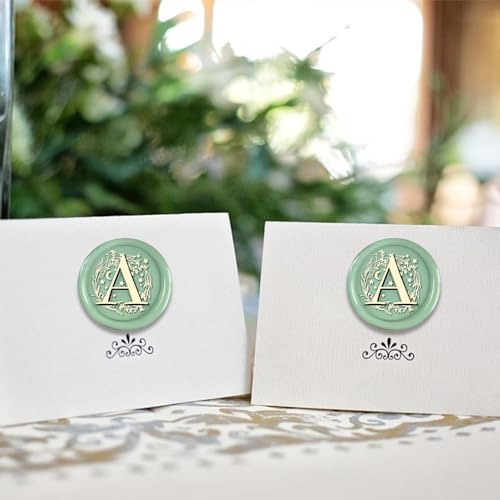 Initial Alphabet A Wax Stamp Set - 2pcs Wax Stamps Kit for Christmas, Thanksgiving, Envelope, Gift Wrap, Letter Sealing - style: Letter-A