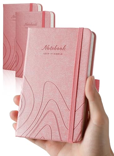 AISBUGUR Pocket Notebook 3.7" x 5.7" Small Notebook 2 Pack,Pink - color: Pink, size: 2 Pack