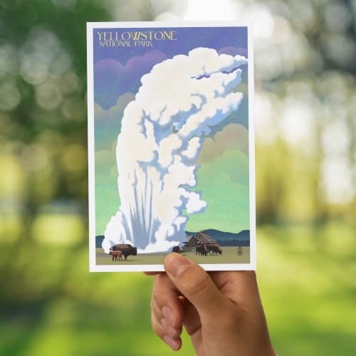 Lantern Press Yellowstone National Park - Postcard Set of 12 Different Original Hand Illustrated Postcards - color: Smoky Mountains National Park