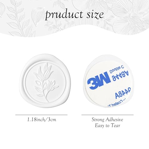 Pollize 50Pcs Wax Seal Stickers, Wedding Invitation Envelope Stickers - color: White