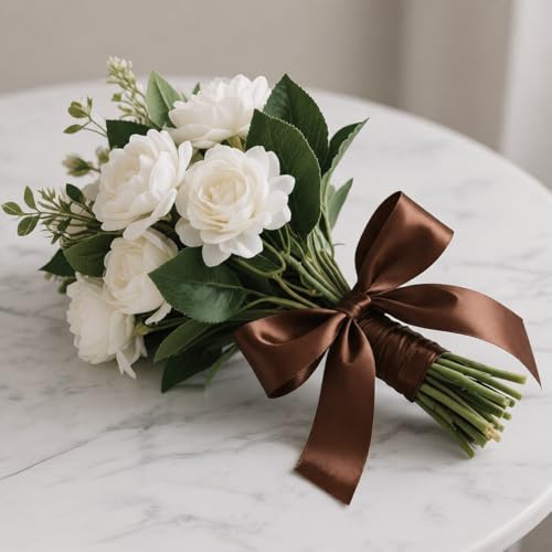 KINGLAKE Brown Satin Ribbon - 1-1/2'' x 100 Yards for Gift Wrapping - color: Brown, size: 1 1/2 Inch x 100 Yards