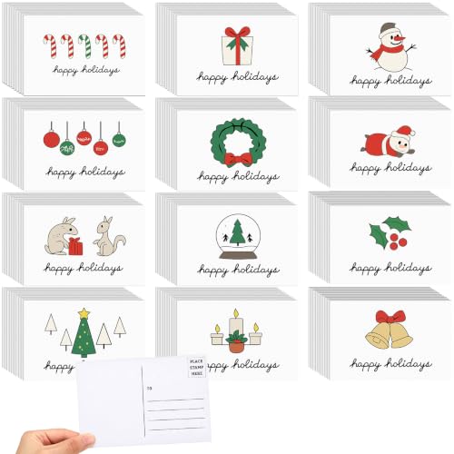Kosiz 120 Pcs Christmas Happy Holiday Cards Bulk 4 x 6 Inch - style: Christmas Happy Holiday